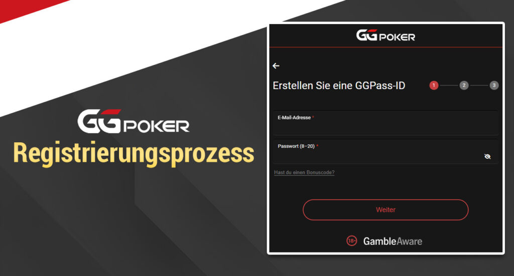 GGPoker Registrierungsseite