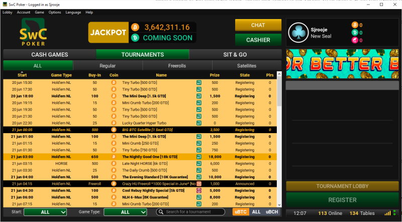 SWC Poker turniere.