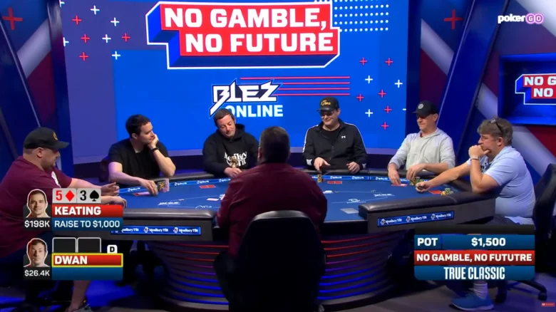 Zu Showbeginn nannte Moneymaker seine Konkurrenten nicht grundlos „Killer“. PokerGO hatte unter anderem Phil Hellmuth, Tom Dwan, Alan Keating, Shaun Deeb und Erick Lindgren an einen Tisch gebracht.