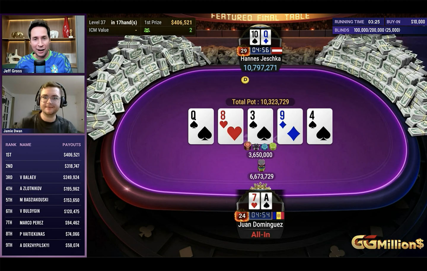 Hannes Jeschka startete mit dem drittgrößten Stack in den Final Table. 1,5 Stunden lang mied er große Konfrontationen
