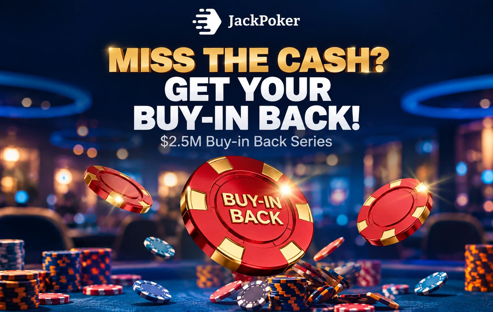 JackPoker startet die dreiwöchige Buy-in Back Series, während die Bounty Hunt Series endet. Der Turniereinstieg steht im Mittelpunkt.