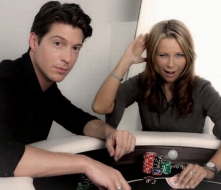 Sebastian Deyle und Sandra Naujoks beim Show-Poker Naujoks_Deyle