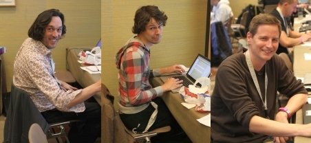 Das Blogger-Team: Rainer Vollmar, Arved Klöhn und Jan Meinert – drei Bilder mussten mühsam zusammengeschnitten werden, ein echtes Gruppenfoto hätten wir eh niemals hinbekommen Das_Team
