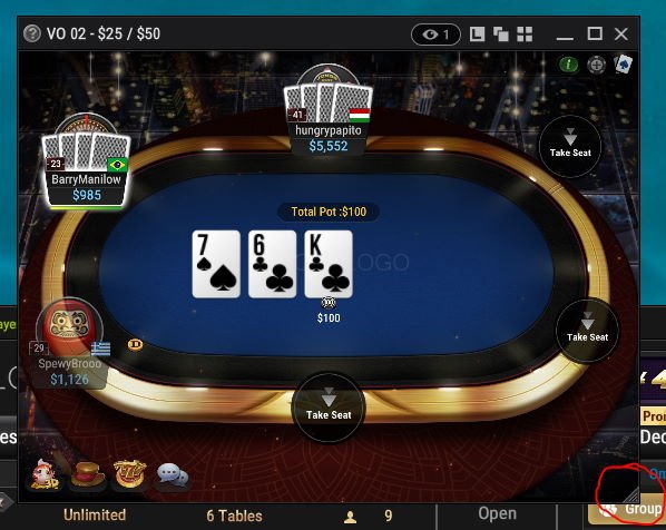 Omaha-Tisch GGPokerOmahaTable