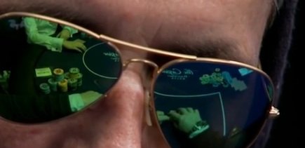 Das Spielfeld aus Sicht Jean Monturys Jean Monturys Sonnenbrille