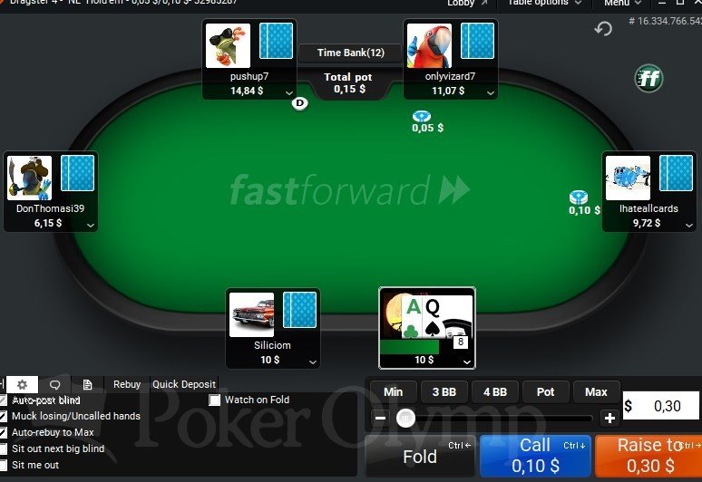 Unveränderte Tischansicht PartyPokerCashGameTisch