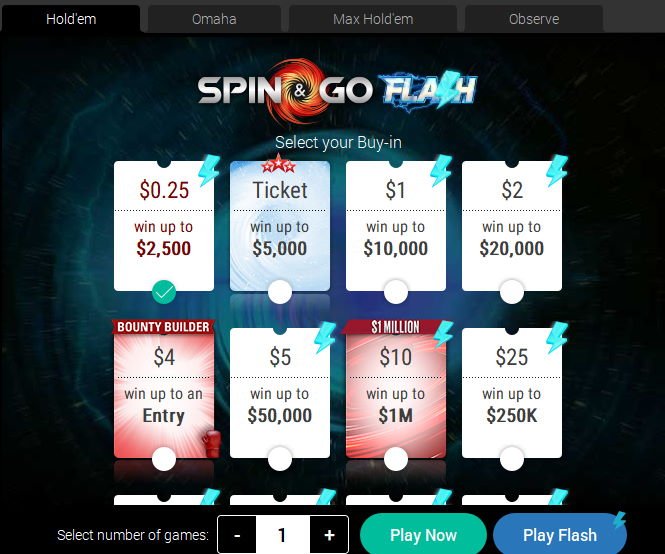 Spin and Go Lobby Spin and Go Lobby