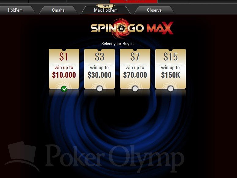 Spin & Go Max in der Lobby SpindandgoMaxLobby