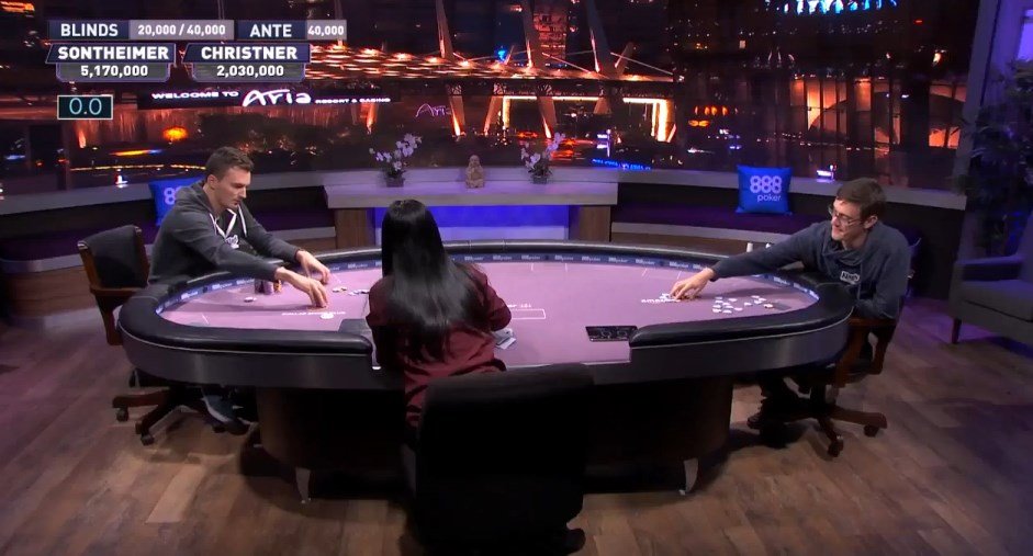 Finales Duell zwischen Sontheimer und Christner SteffenSontheimerundChristianChristnerHeadsUpPokerMasters2017