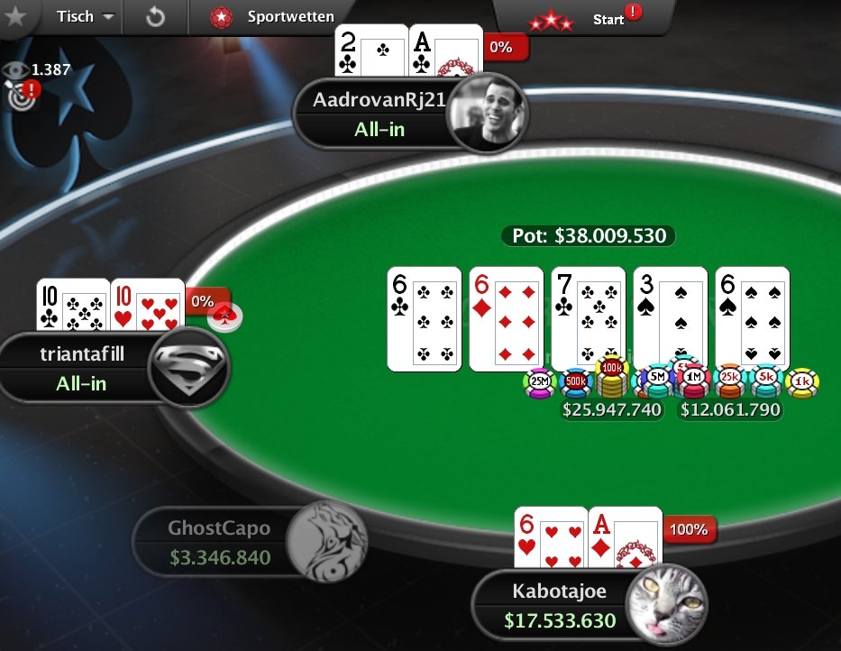 Diese Hand sorgte für zwei 'seat open' SundayMillionJuli2320172
