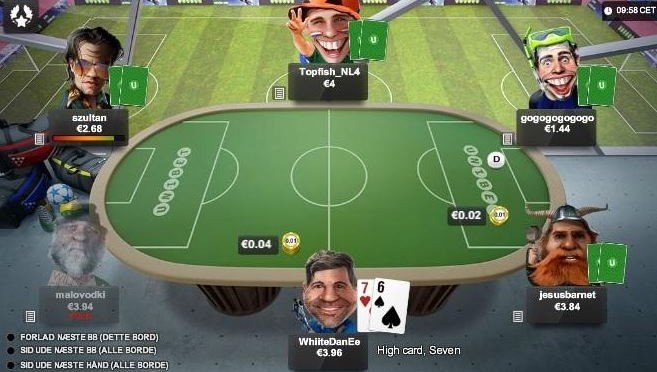 Der Unibet-Weg: bunt und fischfreundlich Tischansicht bei Unibet