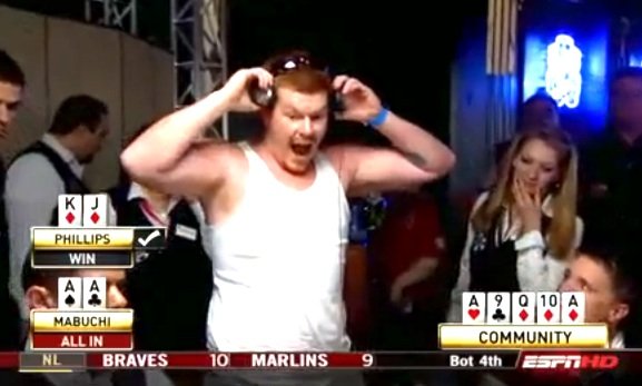 Quads gegen einen Royal-Flush, der ultimative Bad Beat – hier beim Main-Event der WSOP Quads gegen einen Royal-Flush