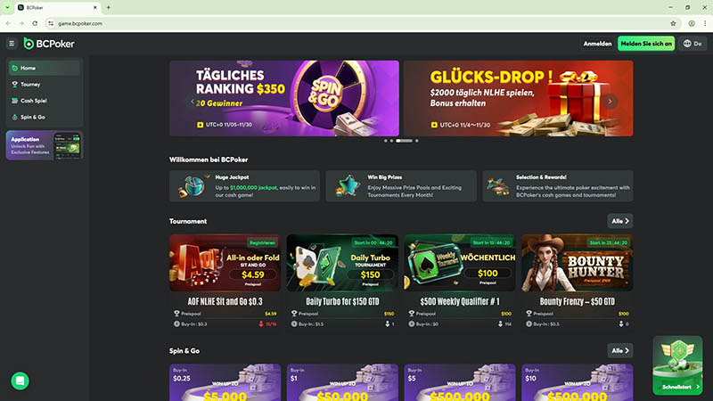 BC Poker-Startseite